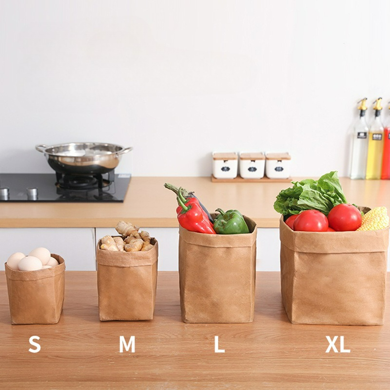 Food Storage Reusable Bags - Многоразовые бумажные пакеты из крафт-бумаги для