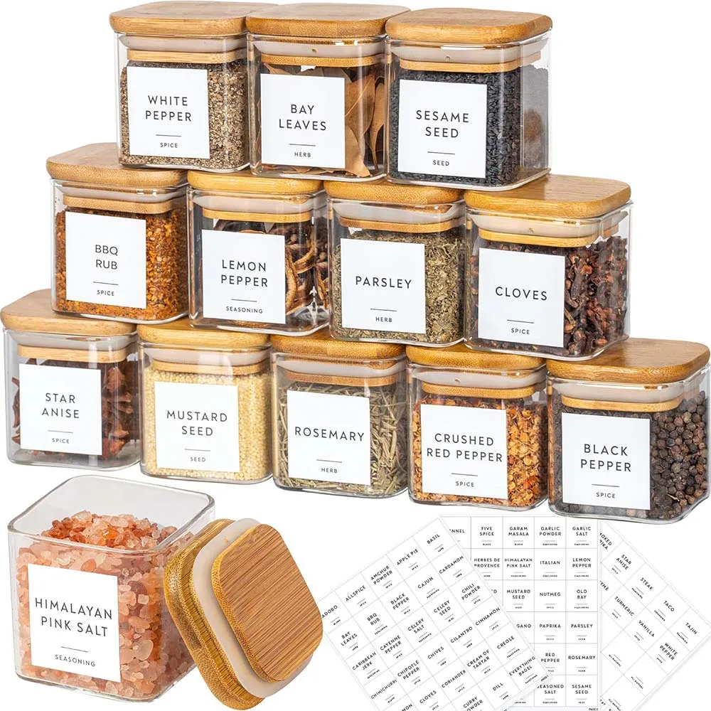 Food Storage Jar Labels - Квадратные банки для специй на 5
