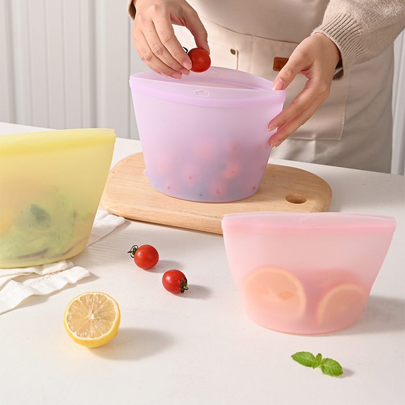 Food Storage Reusable Bags - Самозакрывающийся силиконовый пакет для хранения продуктов,