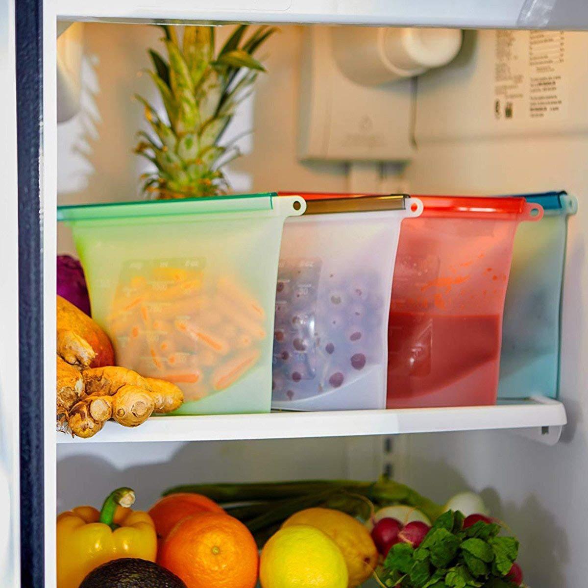 5 шт. силиконовые контейнеры д – обзор и цена Food Storage Reusable Bags